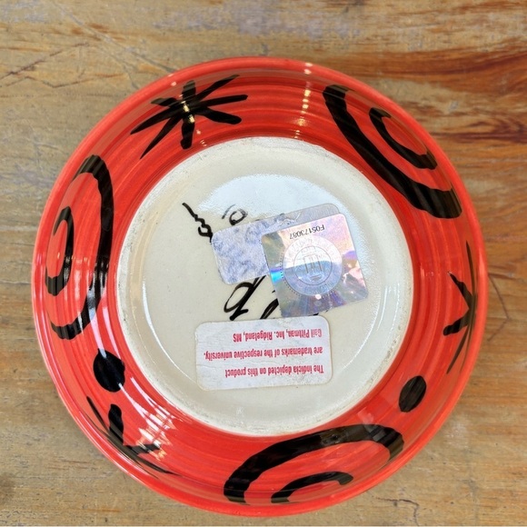 2 Pieces Vintage Gail Pittman 01 Hand Painted OSU Go Cowboys Oval Platter & Bowl - Picture 12 of 13